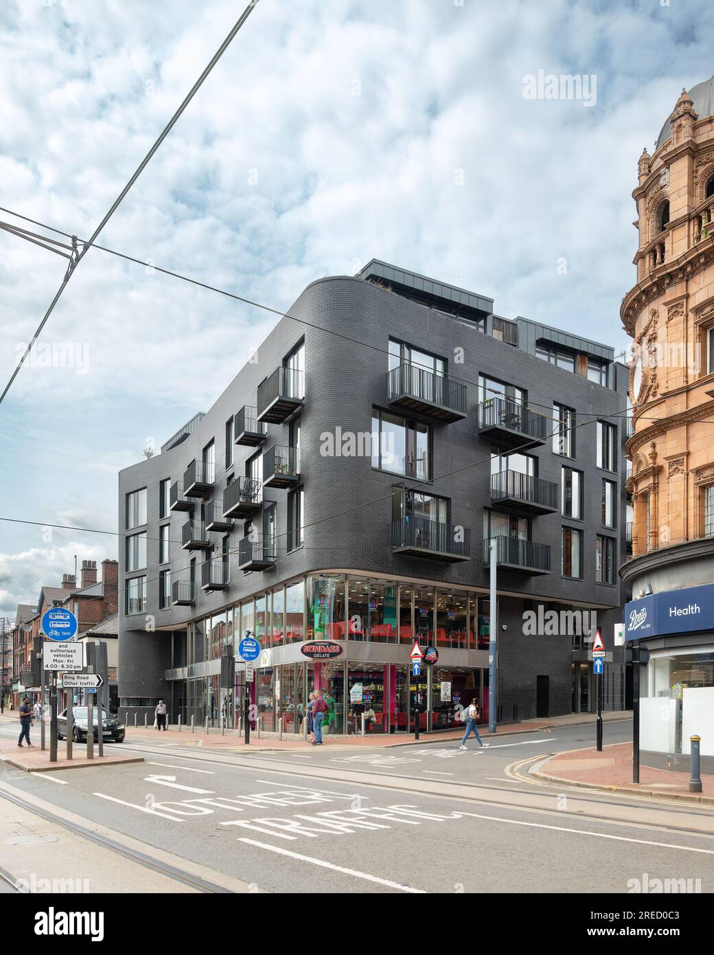 Sheffield, England - Sinclair building / 266 Glossop Road mixed use building by Project Orange Stock Photo