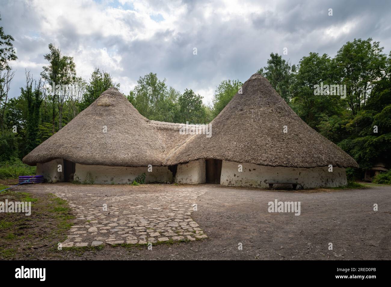 Roundhouses, St. Fagans National Museum of History, Cardiff, Wales, UK Stock Photo