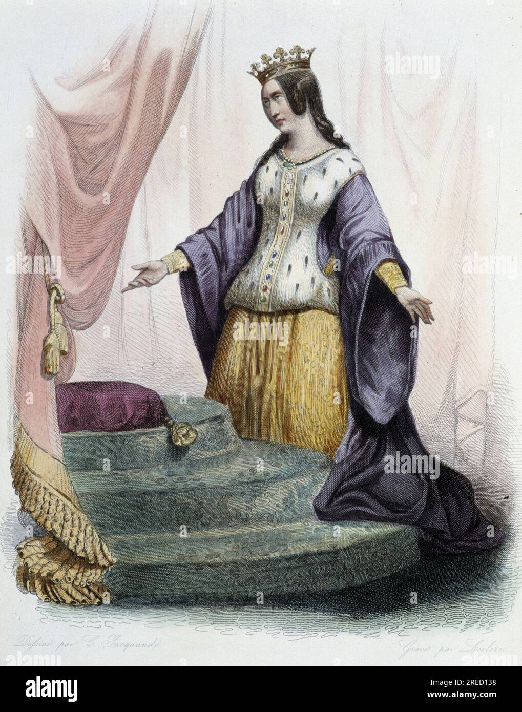 Portrait de Marguerite d'Anjou, reine d'Angleterre (1430-1482) - in 'Le Plutarque francais', Ed. Mennechet, 1844-47 Stock Photo
