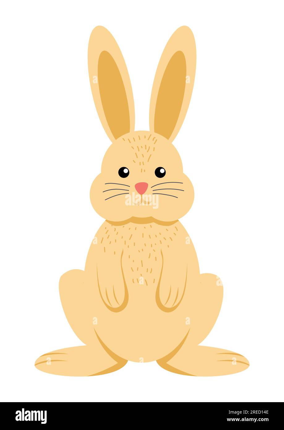 Cute cartoon of an easter bunny isolated on white background Stock ...