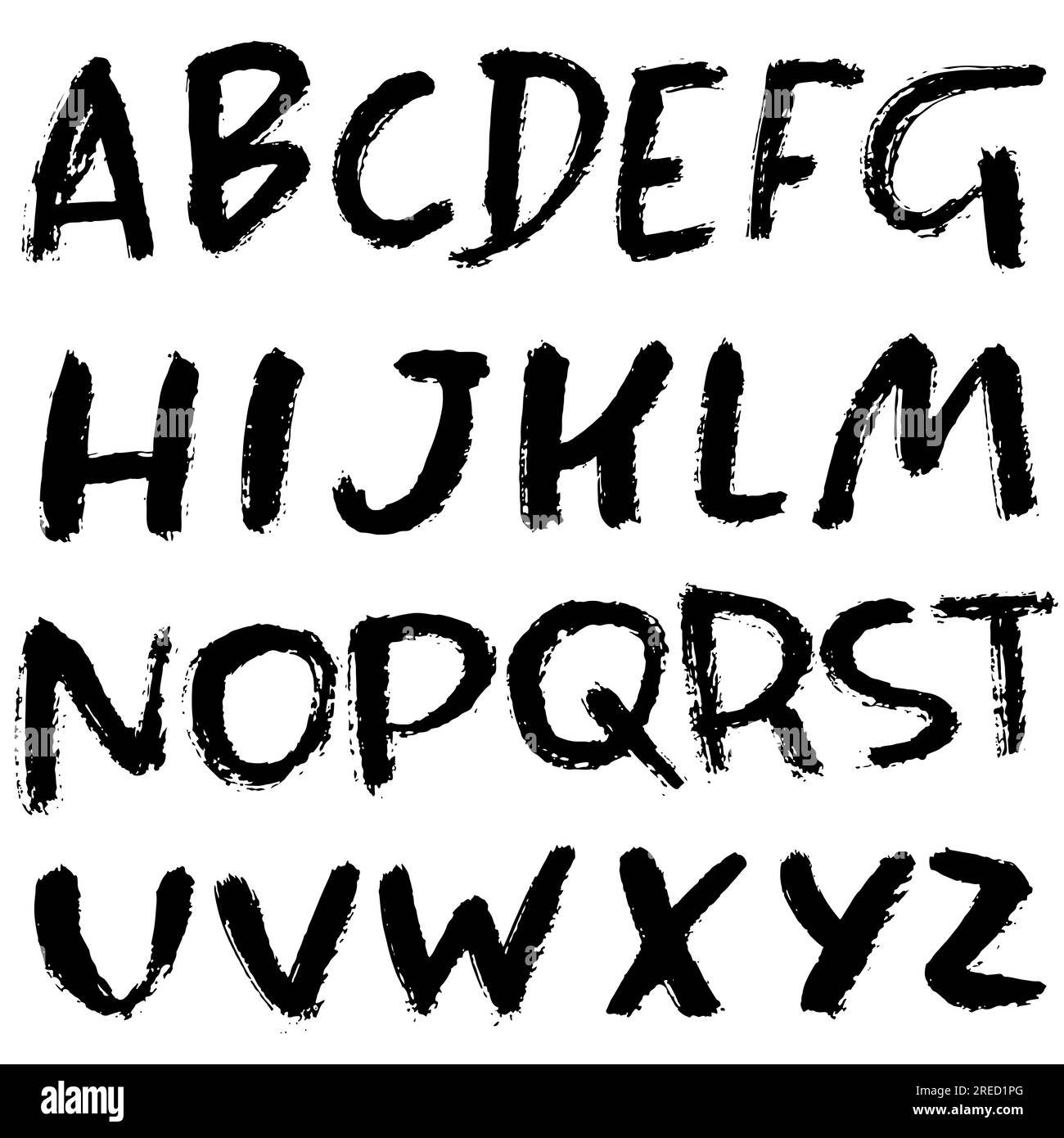 Hand Drawn Dry Brush Font Stock Vector Image & Art - Alamy