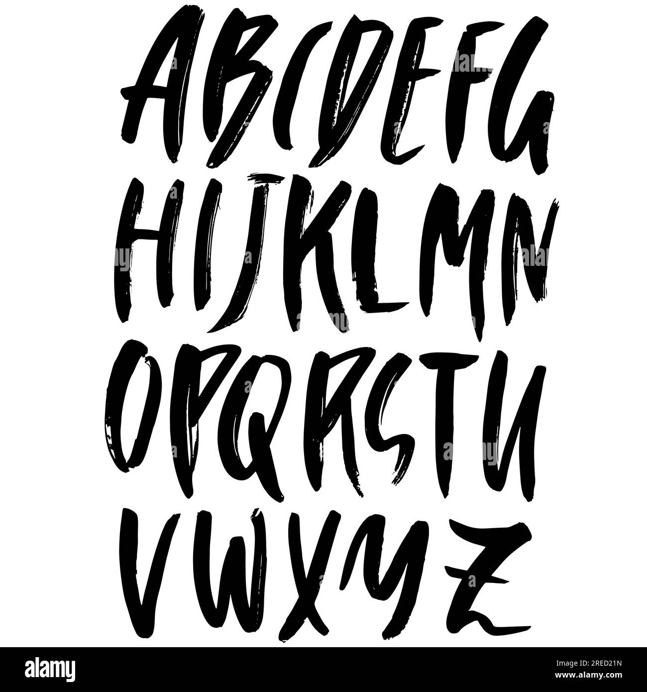 Hand Drawn Dry Brush Font Stock Vector Image & Art - Alamy
