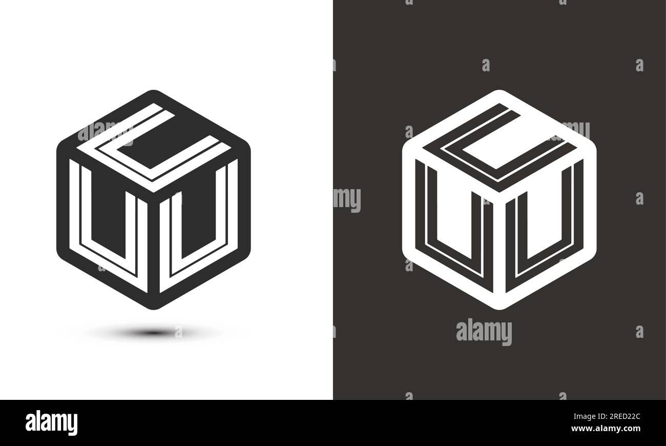u letter logo design with illustrator cube logo, vector logo modern ...