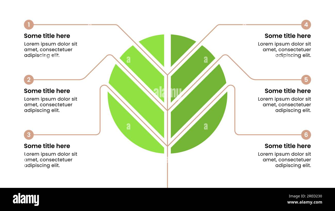 Infographic template with 6 options or steps. Abstract tree. Can be ...