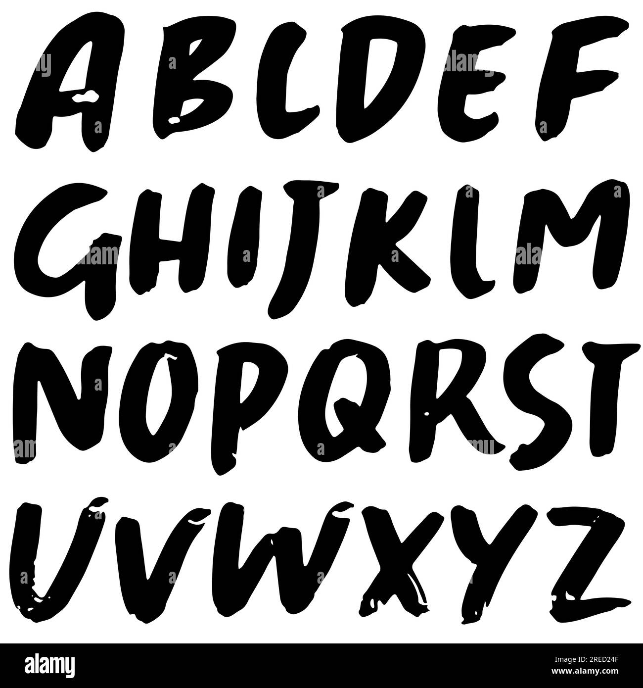 Hand Drawn Modern Brush Font Stock Vector Image & Art - Alamy
