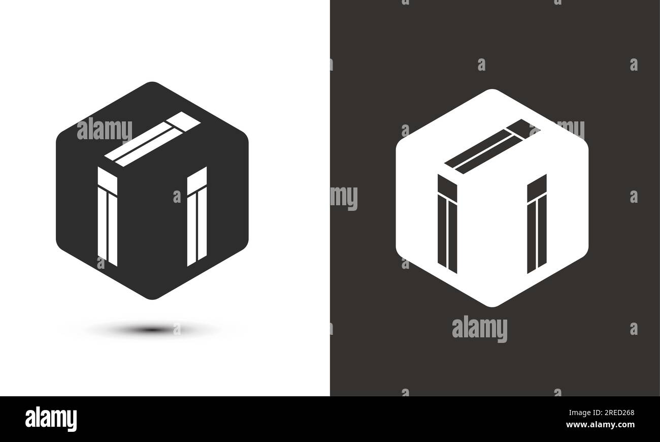 i letter logo design with illustrator cube logo, vector logo modern ...