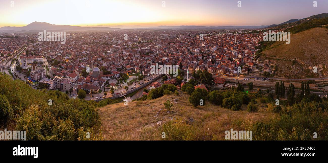 Aerial view riverside town dusk hi-res stock photography and images - Alamy