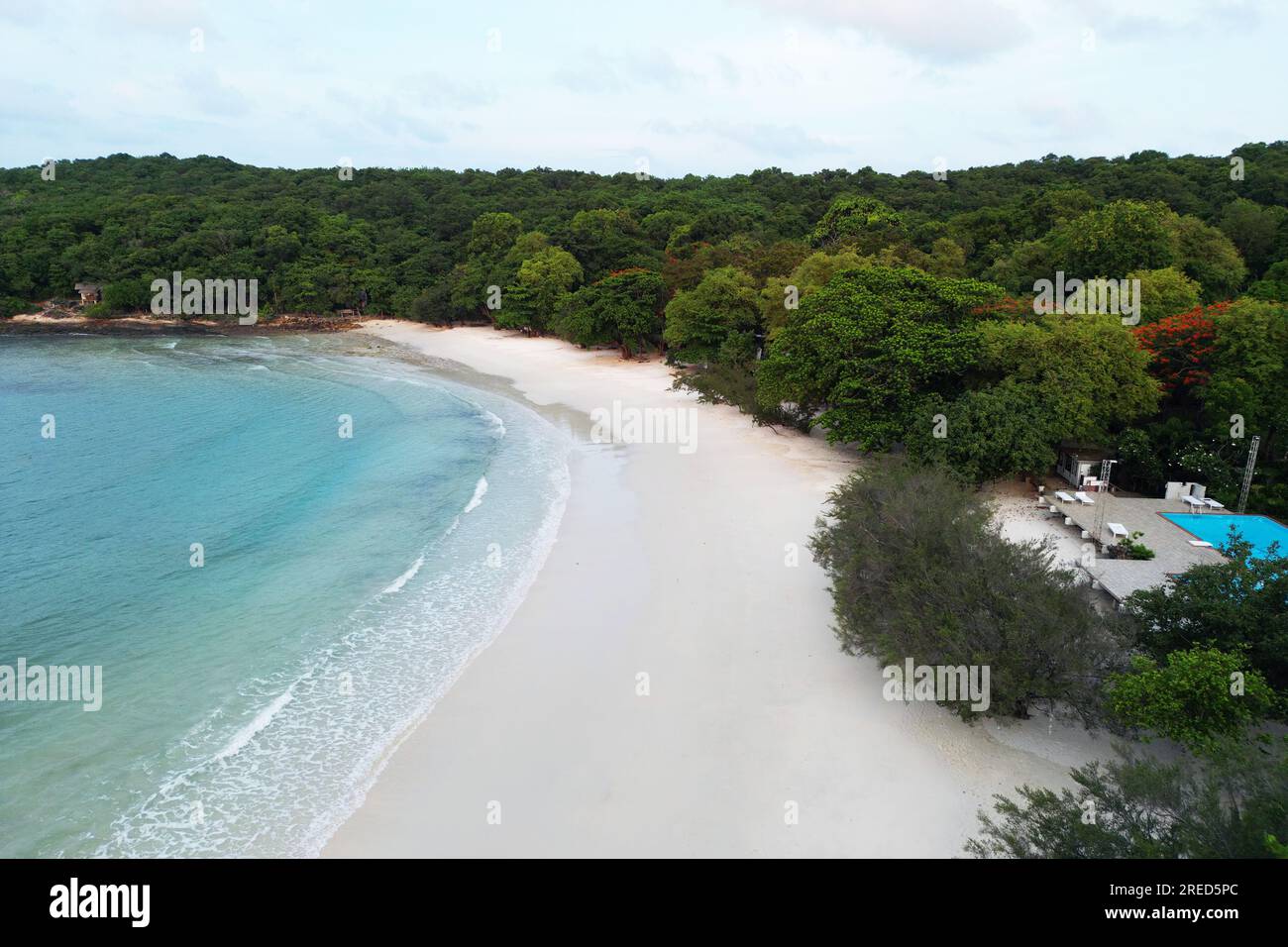 aerial photograpahy of seascape top view of Ko Samet island on sunny day. Stock Photo