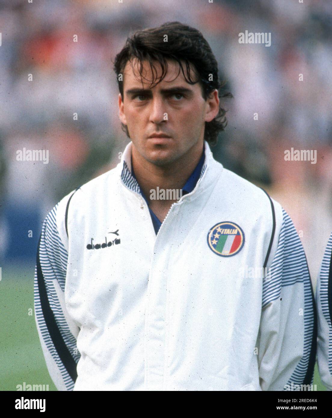 European Football Championship 1988 / Opening match BR Germany - Italy in Düsseldorf 1:1 on 10.06.1988 / Roberto Mancini [automated translation] Stock Photo