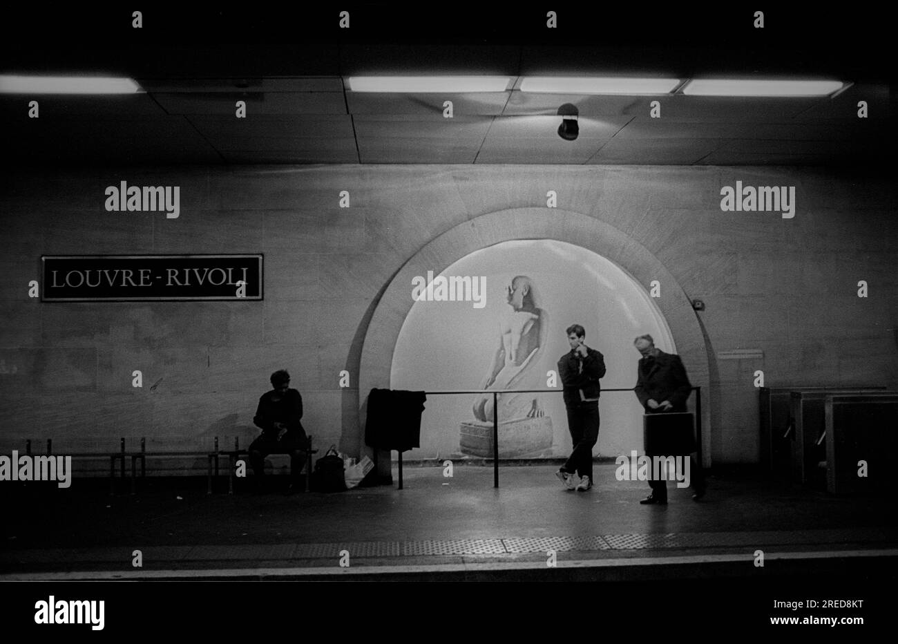 France, Paris, 22.03.1990,, Metro station Louvre - Rivoli, [automated translation] Stock Photo