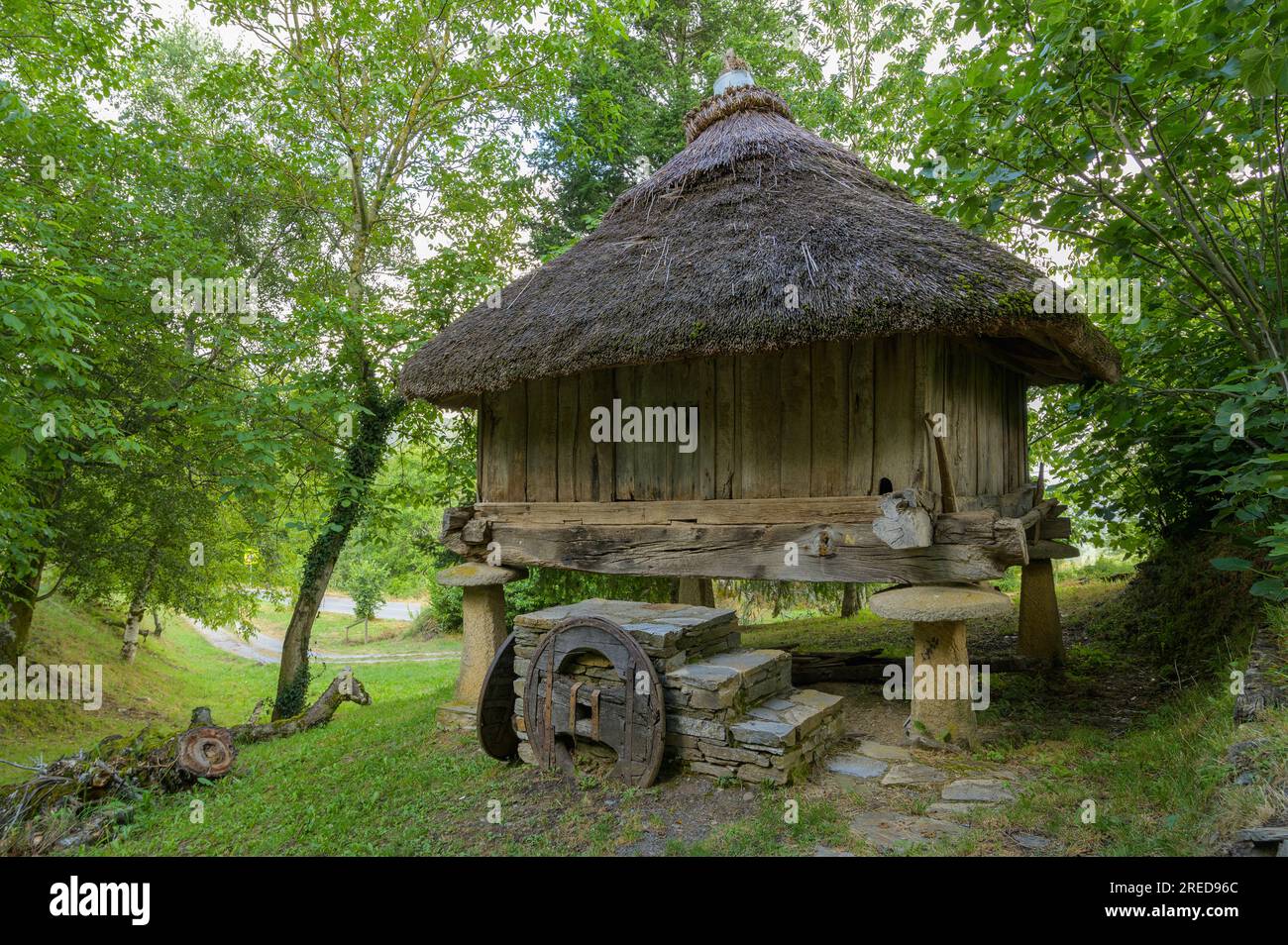A typical Galician Granary in the spanish countryside Stock Photo