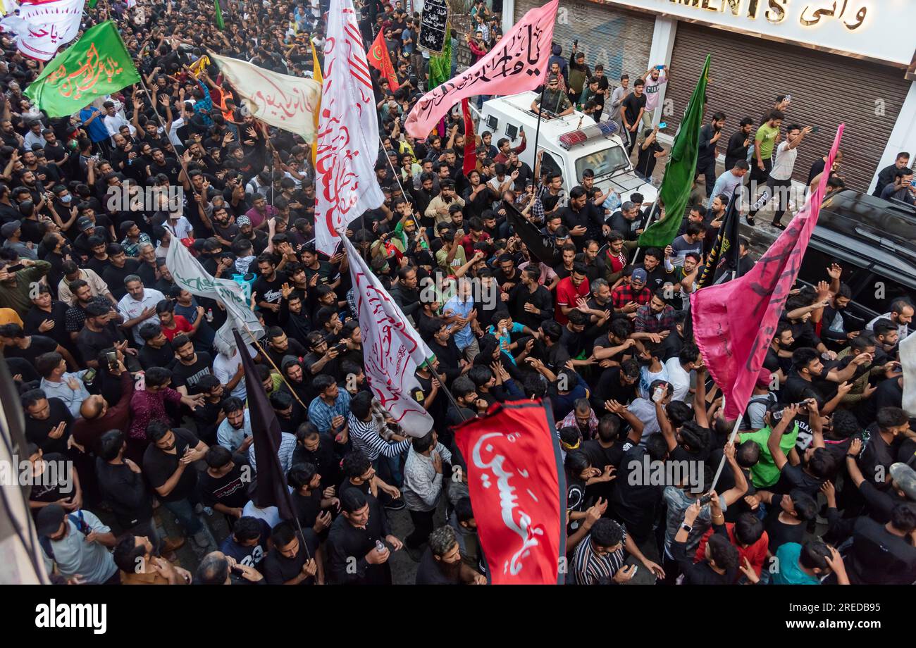 Shia Muslims take part in a procession on the 8th day of Muharram
