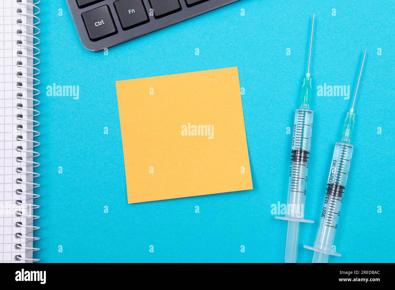 Injection Sticky Note Vaccination, Immunology or Revaccination Concept - Two Medical ...