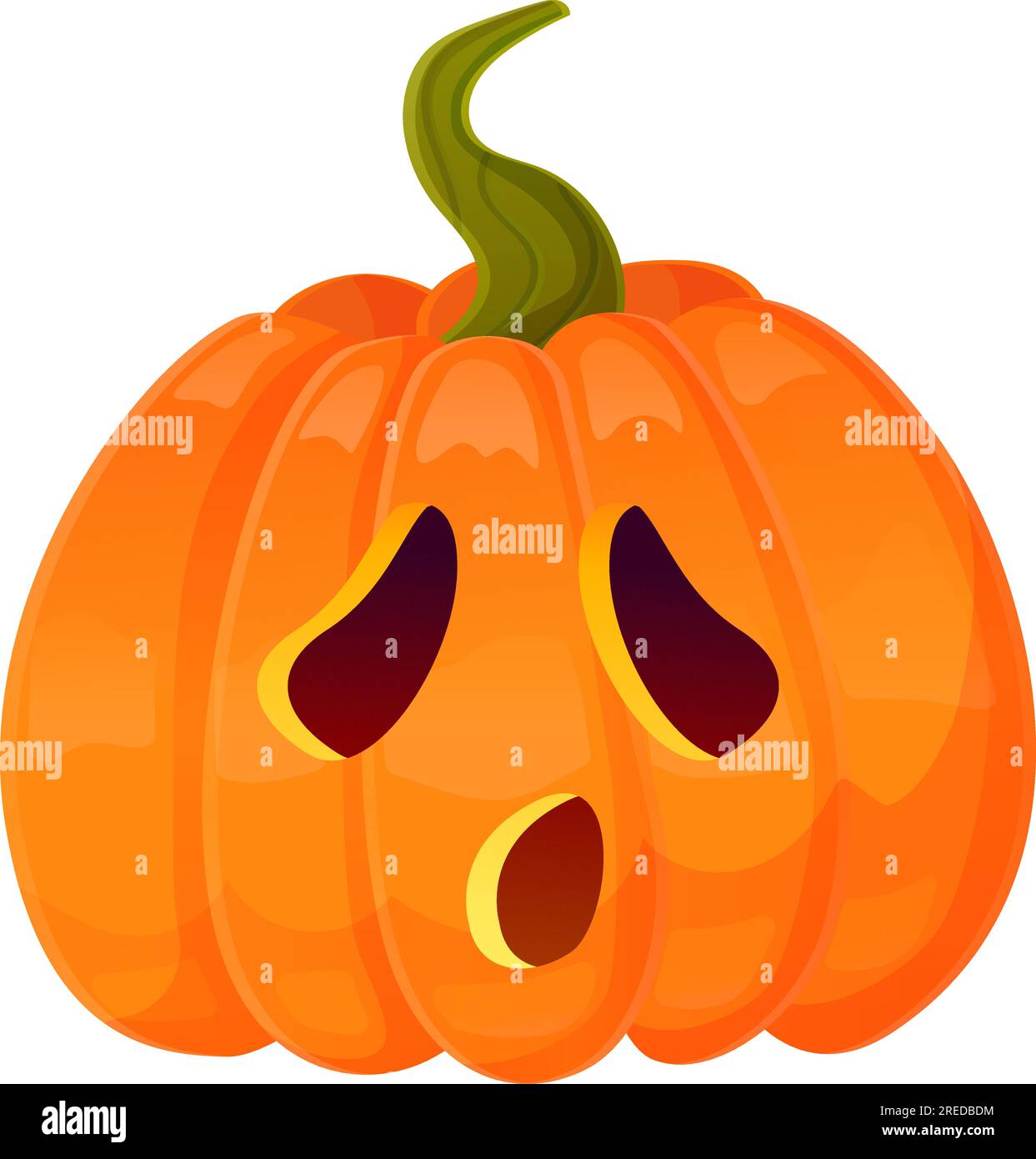 Jack-o-lantern pumpkin face expression. Halloween party pumpkin carving. Stock Vector