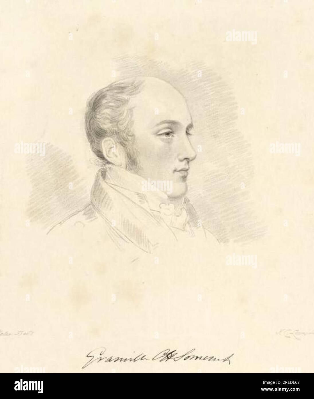 Lord Granville Charles Henry Somerset circa 1820 by Frederick Christian Lewis Stock Photo