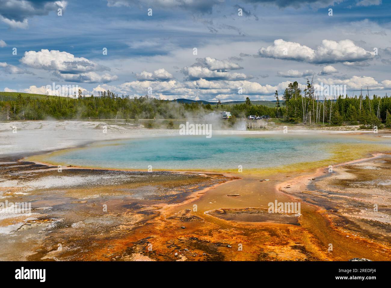 Rainbow Pool, Black Sand Basin, Yellowstone National Park, Wyoming, United States of America Stock Photo