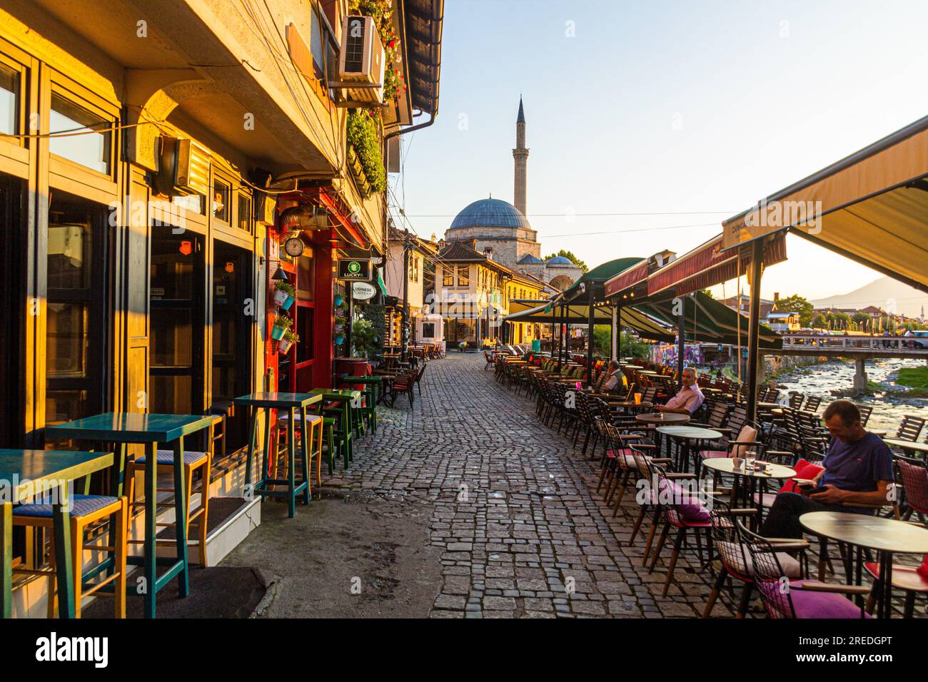 PRIZREN, KOSOVO - AUGUST 11, 2019: Alley in the old town in Prizren