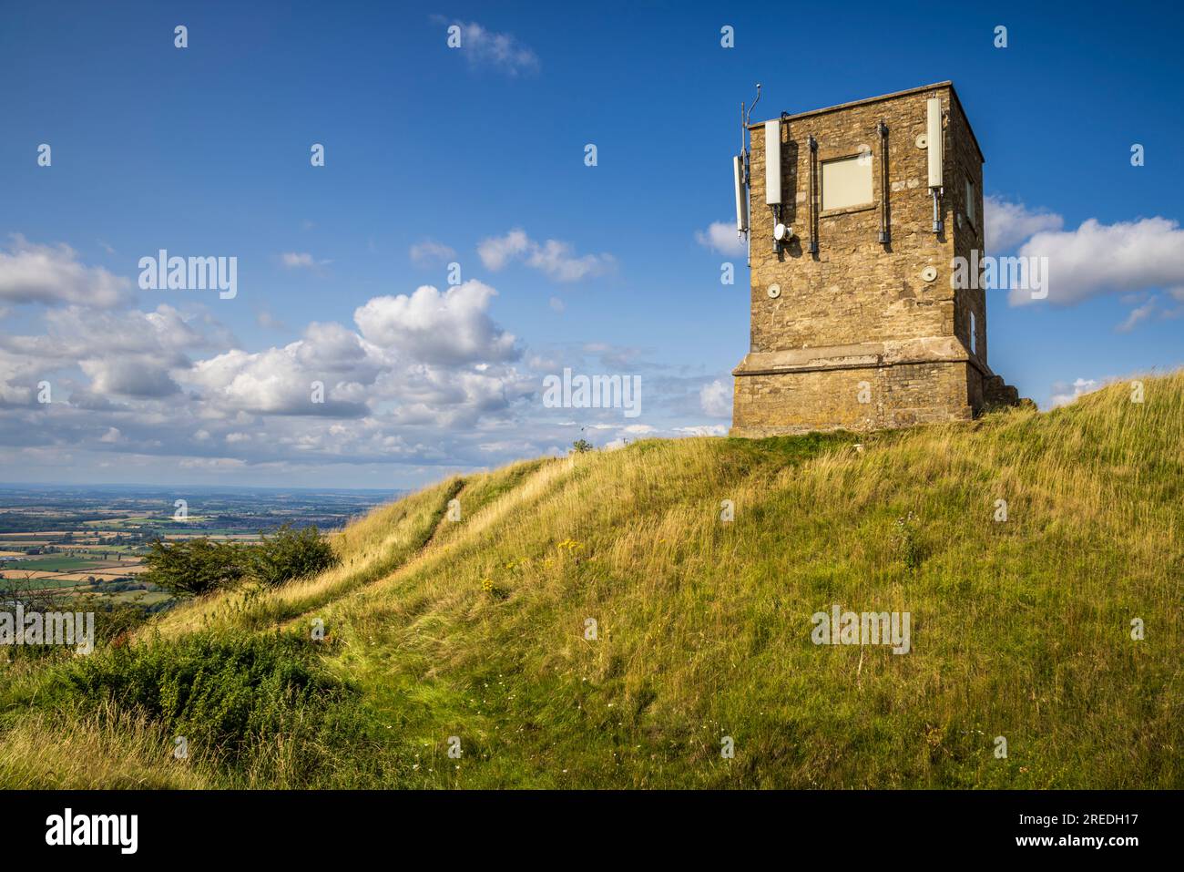 Bredon Hill Tower built on the ramparts of Kemerton Camp Iron Age