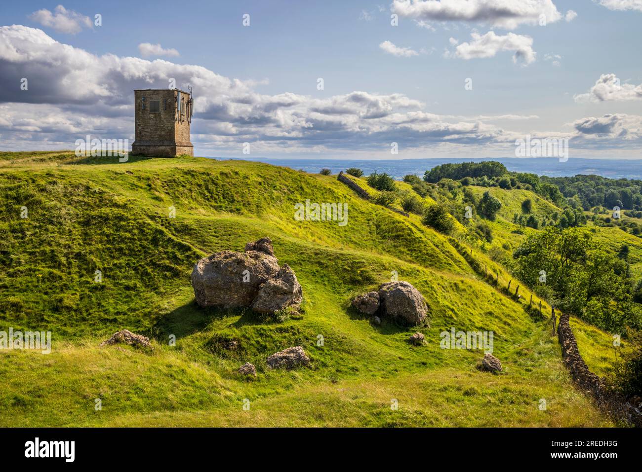 Bredon Hill Tower built on the ramparts of Kemerton Camp Iron Age