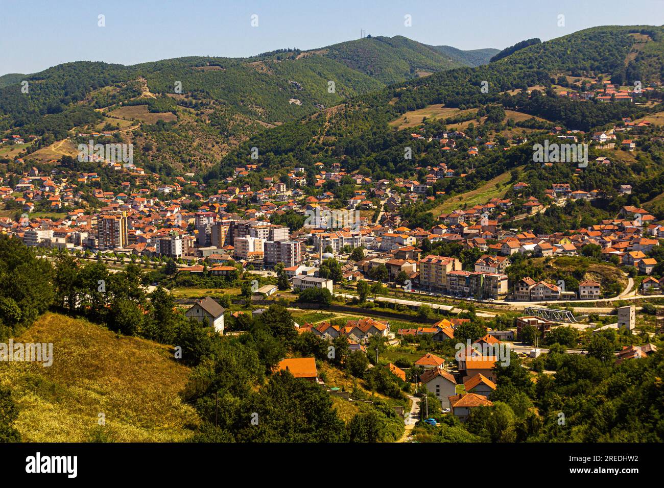 Aerial view of Kacanik town in Kosovo Stock Photo - Alamy