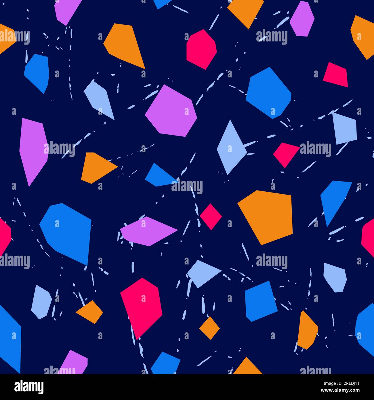 Terrazzo mosaic pattern on texture dark background Stock Vector