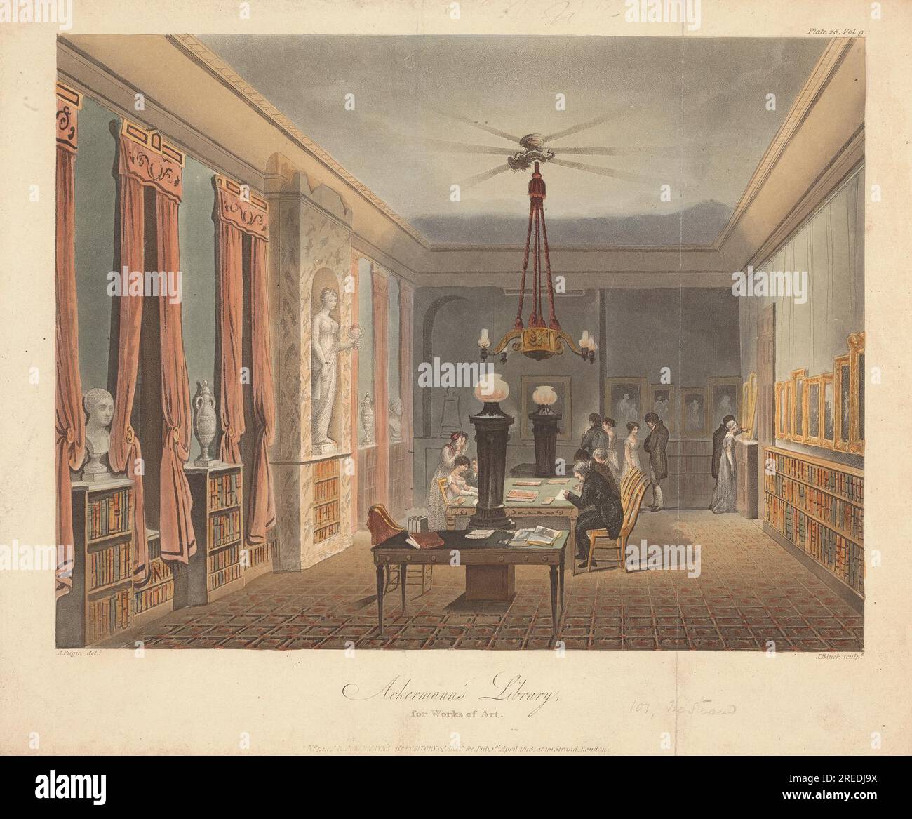 Ackerman's Library for Works of Art 1813 by John Bluck Stock Photo Alamy