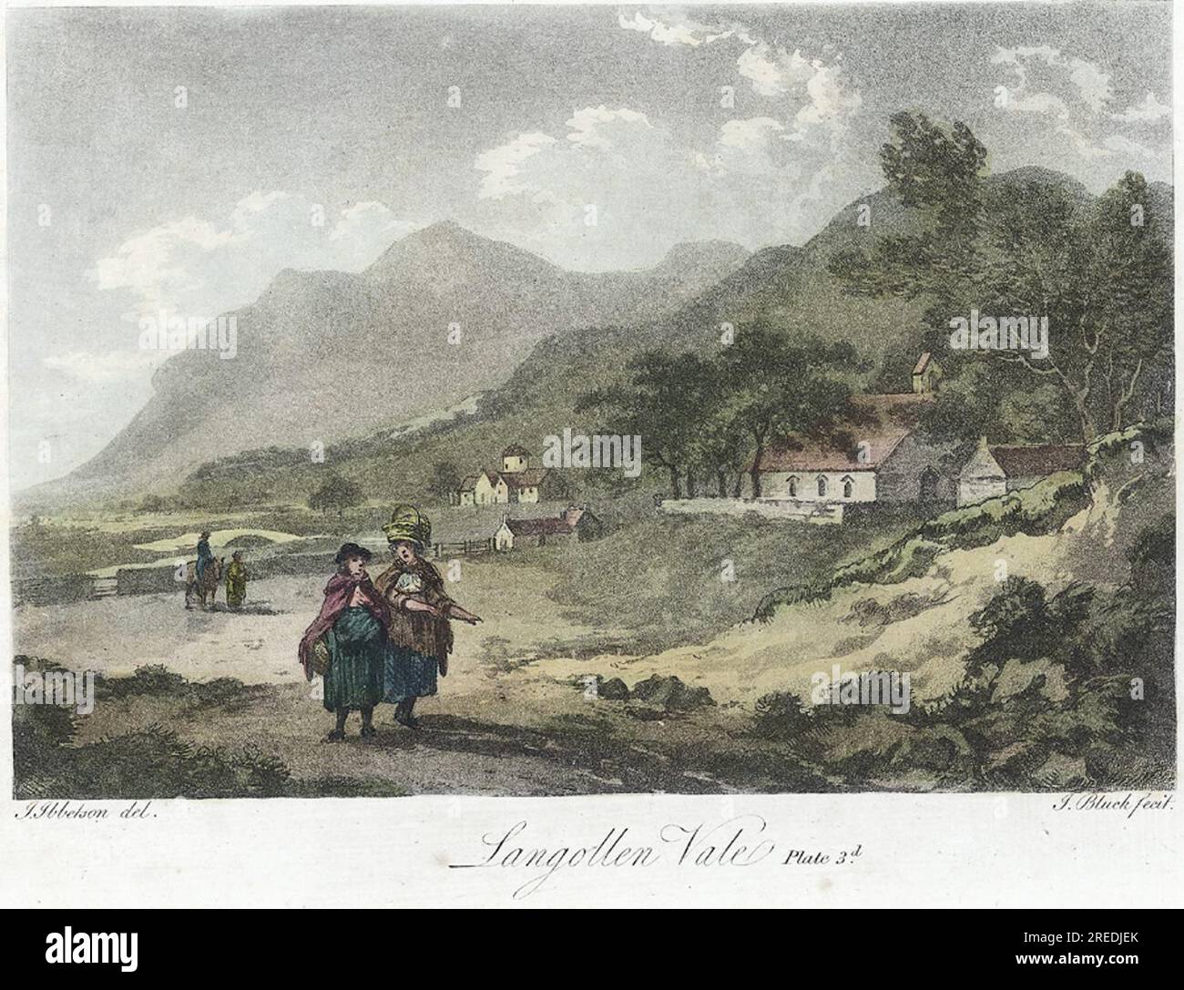 Langollen Vale: Plate 3rd 1795 by John Bluck Stock Photo