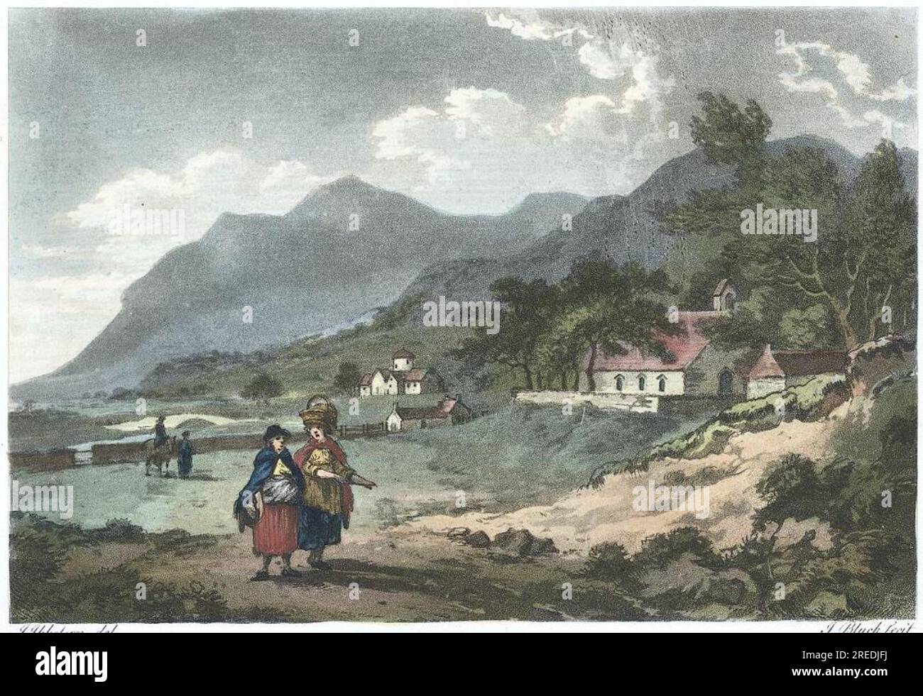 Langollen Vale 1795 by John Bluck Stock Photo