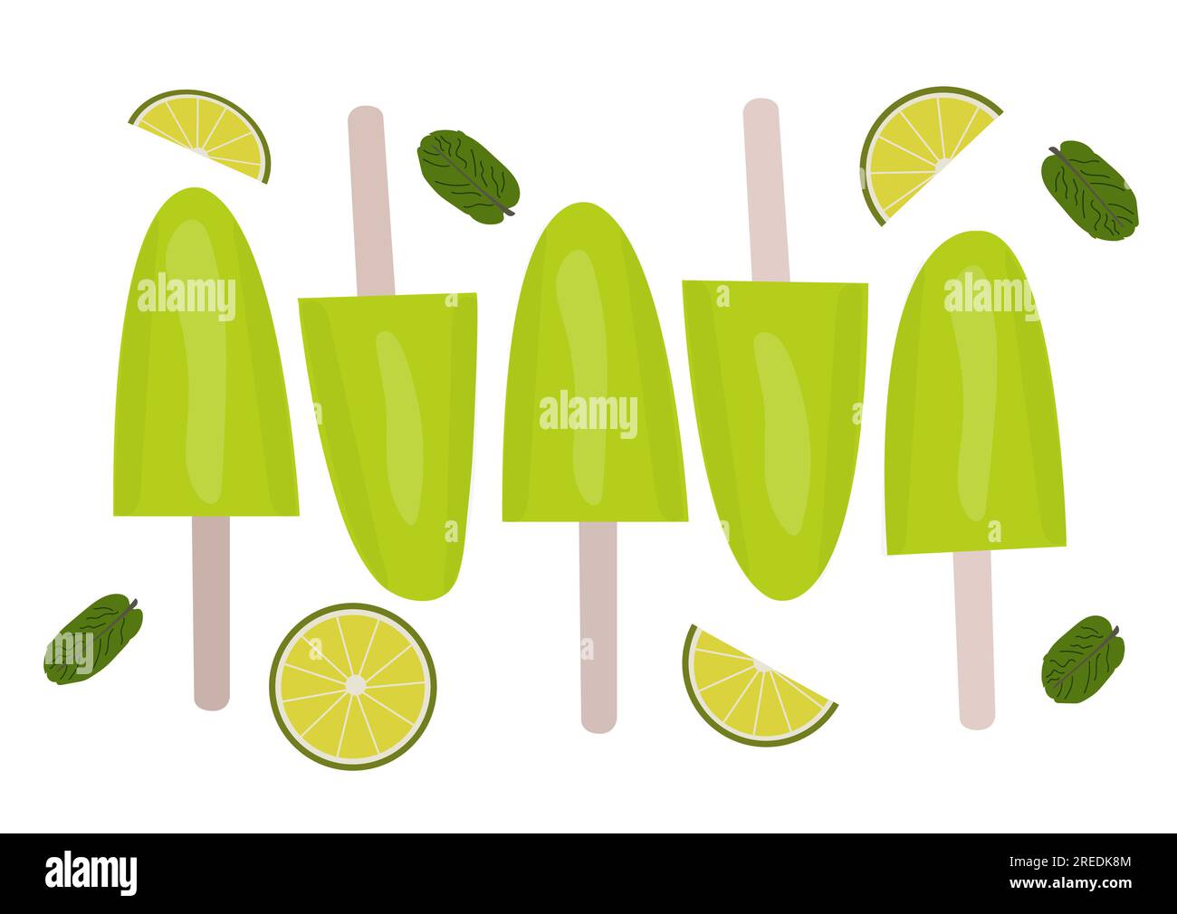 Ice cream mojito. Vector illustration Stock Vector