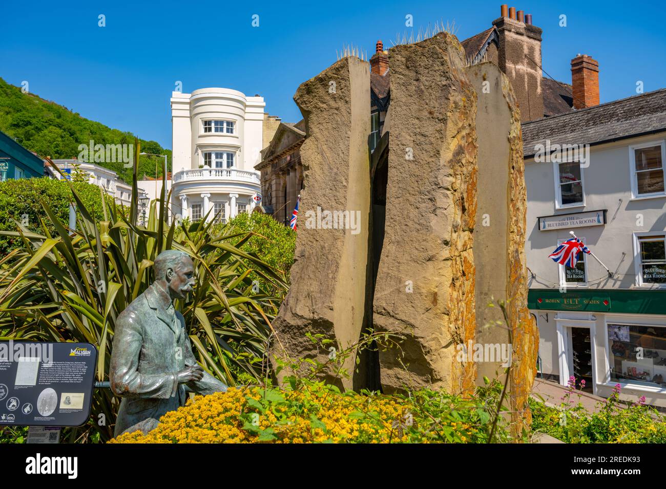 The Sir Edward Elgar memorial statue in Great Malvern Stock Photo