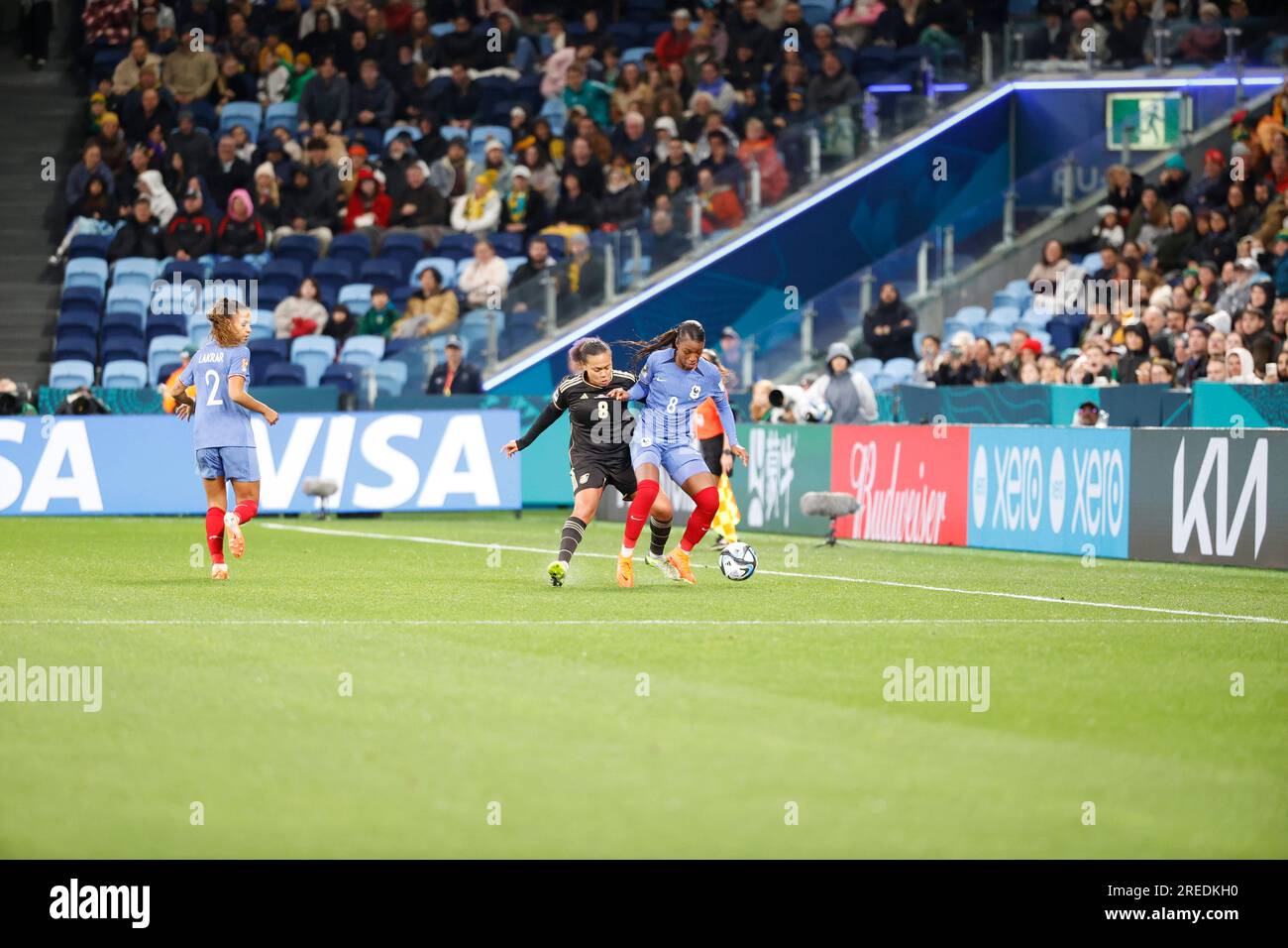 Drew Spence (8 Jamaica) and Grace Geyoro (8 France) are seen in action
