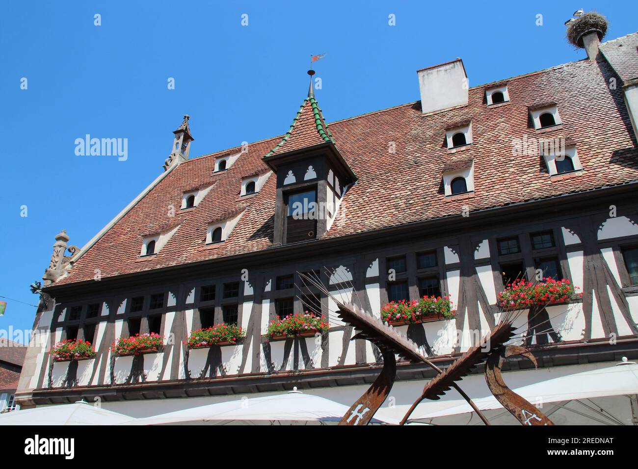 Coeur d'Alsace en Métal rouillé avec Oiseau et Clochette à Obernai