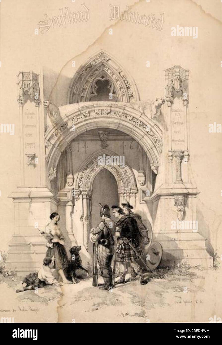 James Duffield Harding - Scotland Delineated-Entrance to Roslin Chapel ...