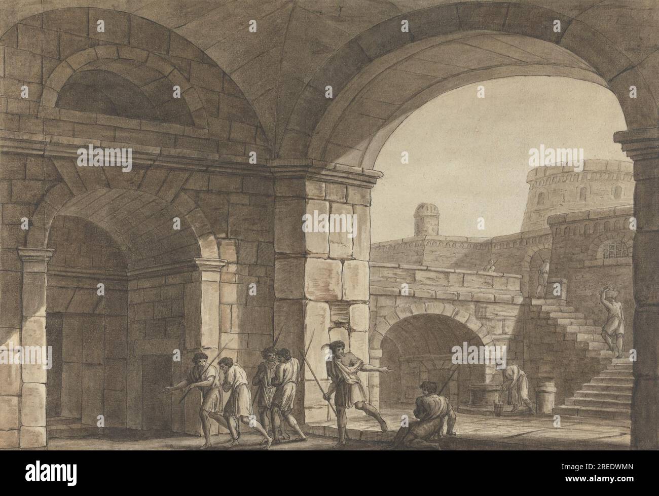 Scene in a Roman Prison by Angelica Kauffmann Stock Photo Alamy