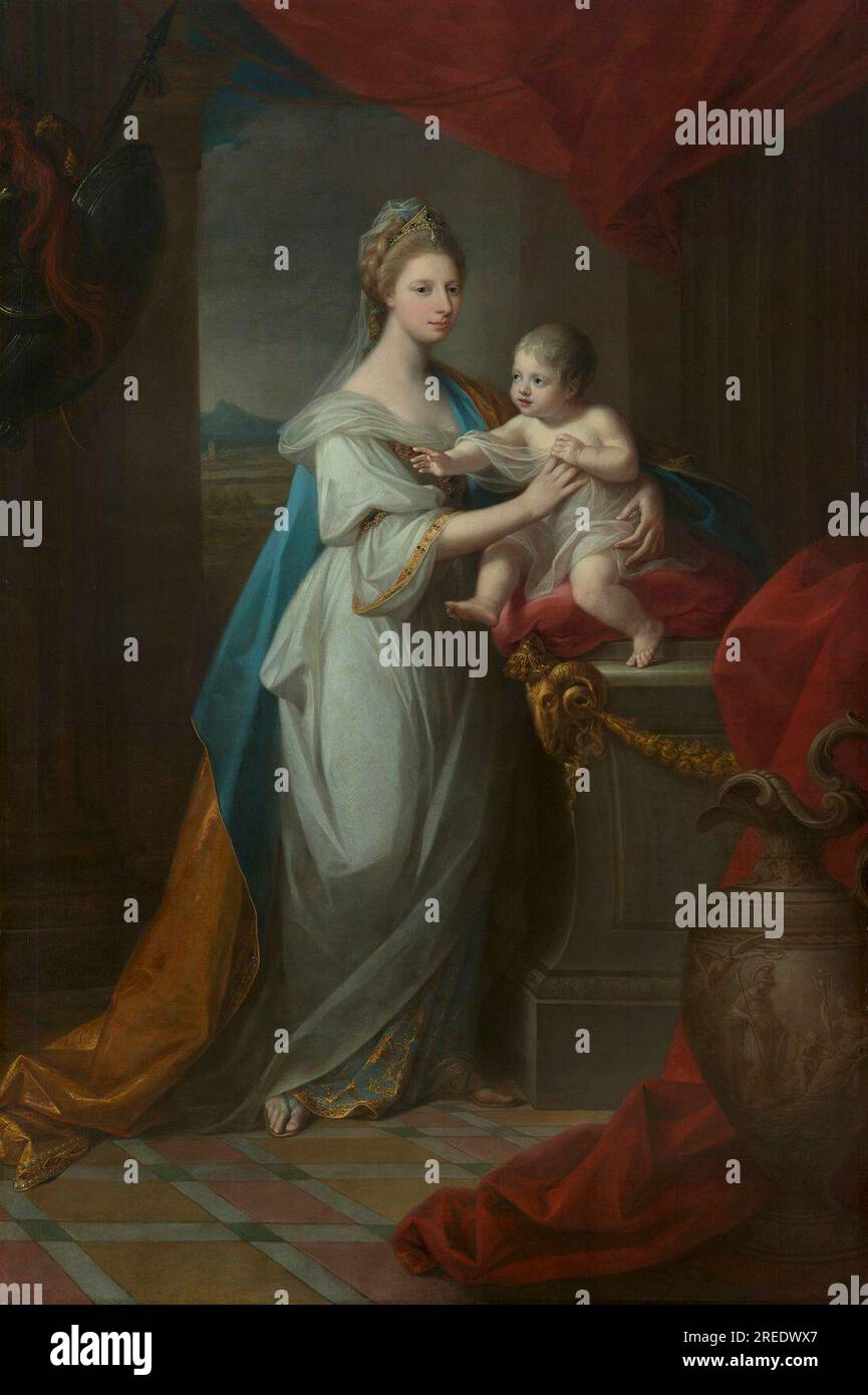 Augusta, Duchess of Brunswick, with her son 1767 by Angelica Kauffmann Stock Photo