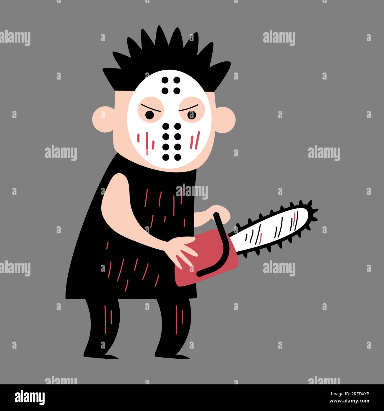 Murderer hold chainsaw . Halloween cartoon characters . Vector Stock Vector Image & Art Alamy
