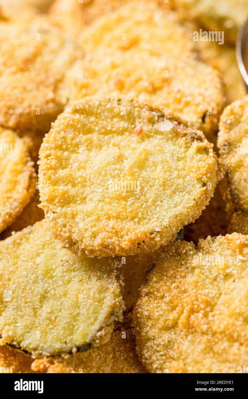 Homemade Deep Fried Pickles with Spicy Mayo Stock Photo Alamy