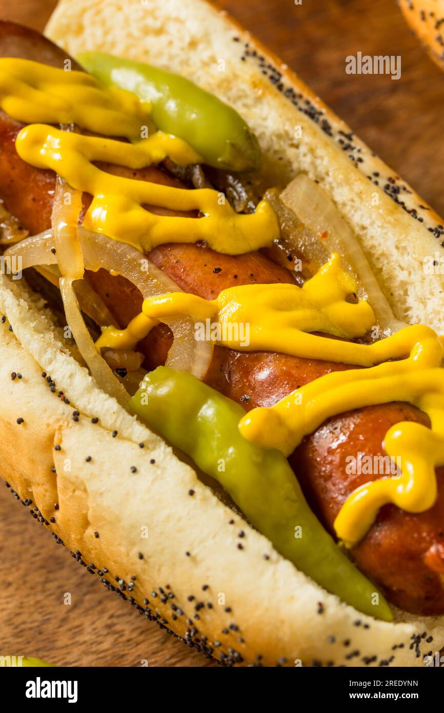 Homemade Chicago Style Maxwell Street Polish Sausage with Mustard and