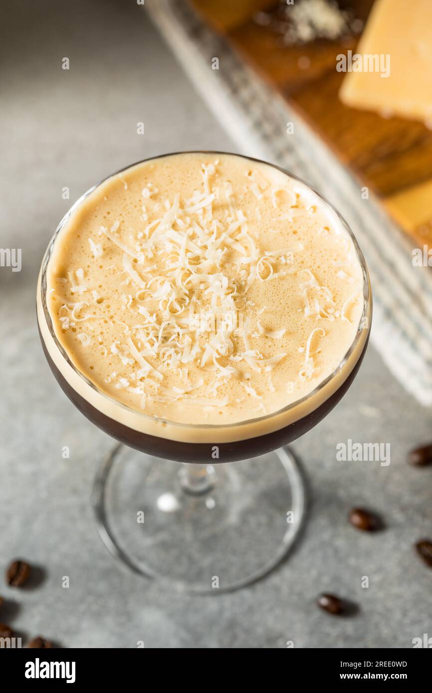Parmesan Cheese Espresso Martini Cocktail with Vodka Stock Photo Alamy