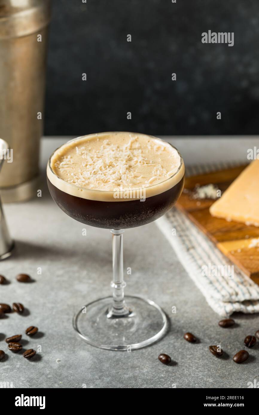 Parmesan Cheese Espresso Martini Cocktail with Vodka Stock Photo Alamy