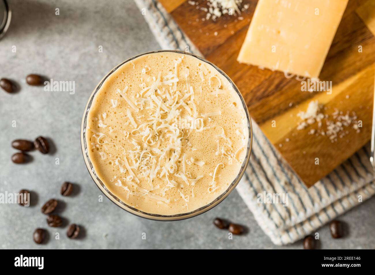 Parmesan Cheese Espresso Martini Cocktail with Vodka Stock Photo Alamy