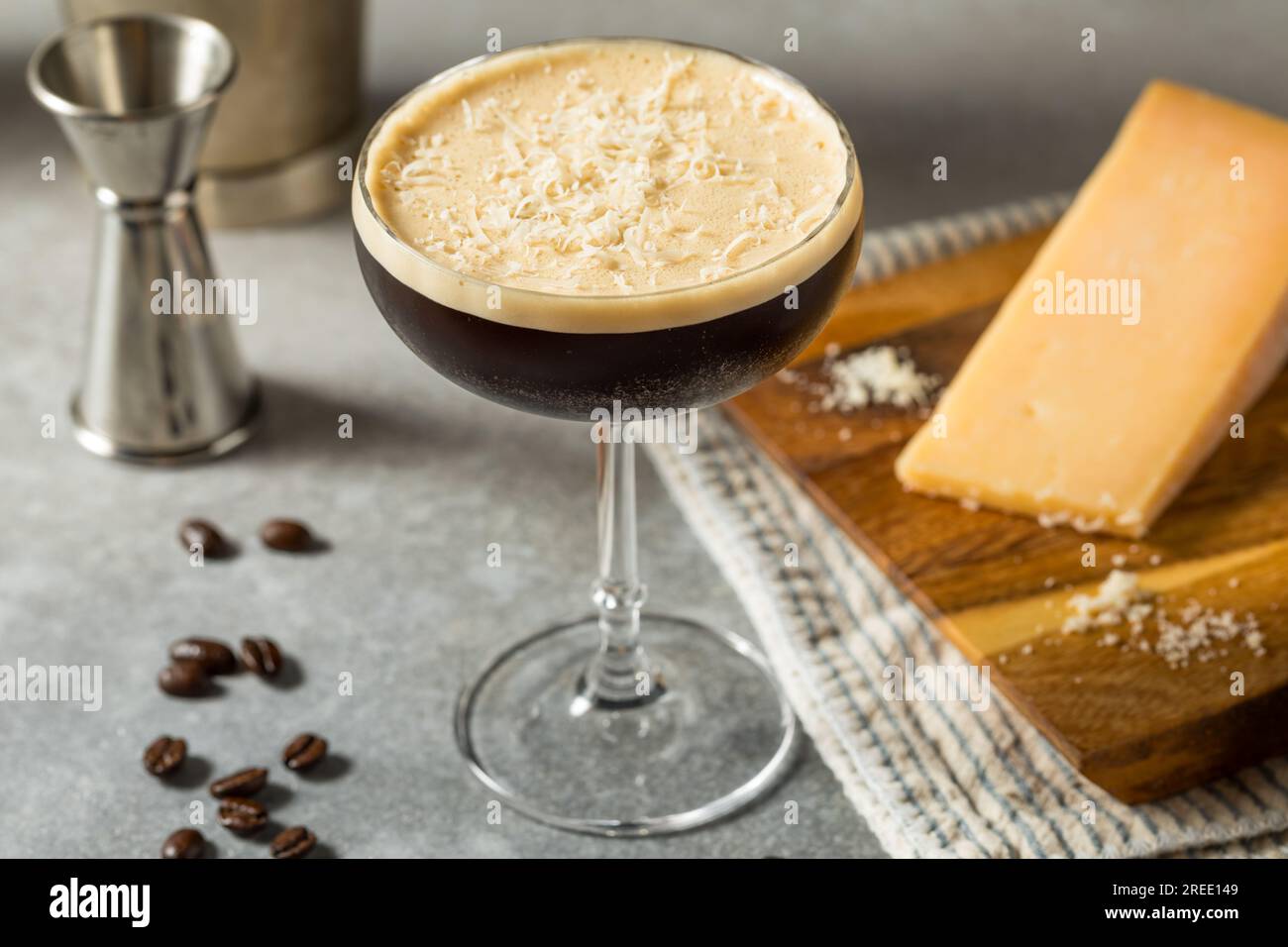 Parmesan Cheese Espresso Martini Cocktail with Vodka Stock Photo Alamy