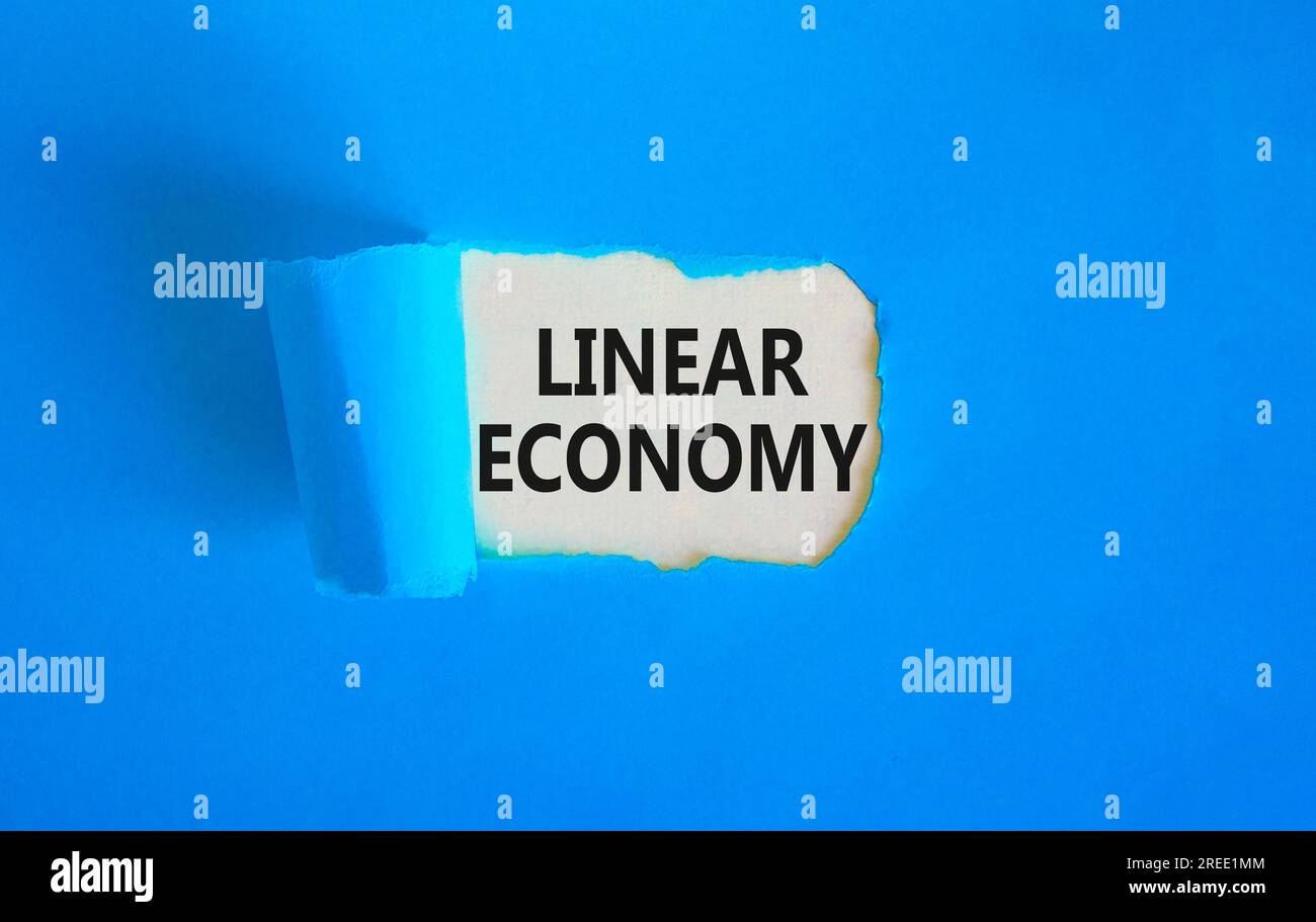 Linear economy symbol. Concept words Linear economy on beautiful white