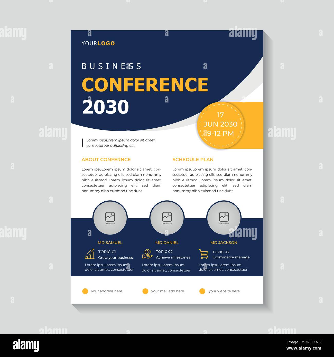 corporate Business Conference flyer template Stock Vector