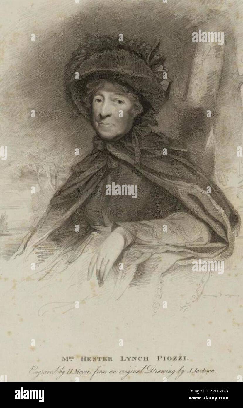 Mrs. Hester Lynch Piozzi 1811 by Henry Hoppner Meyer Stock Photo Alamy