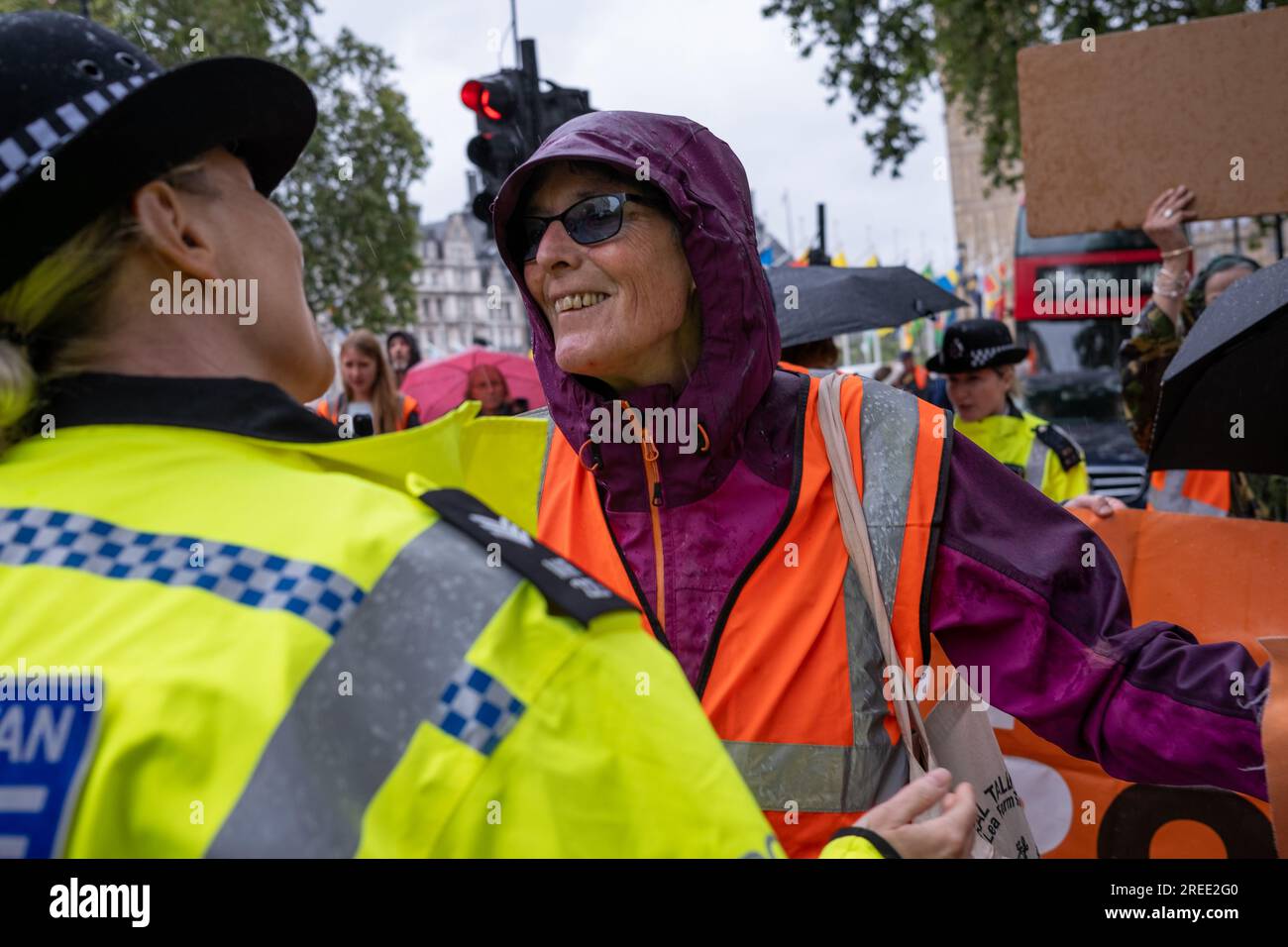 On Saturday 22nd July 2023, Just Stop Oil hold a demonstration on