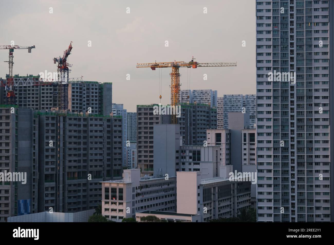 New public housing under construction near Singapore' Balestier Road Stock Photo
