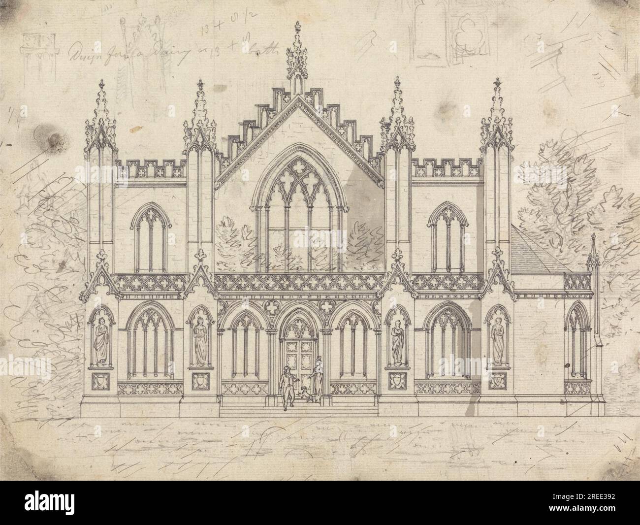 Preparatory drawing for Design 14, Plate 11 for A Collection of Designs ...