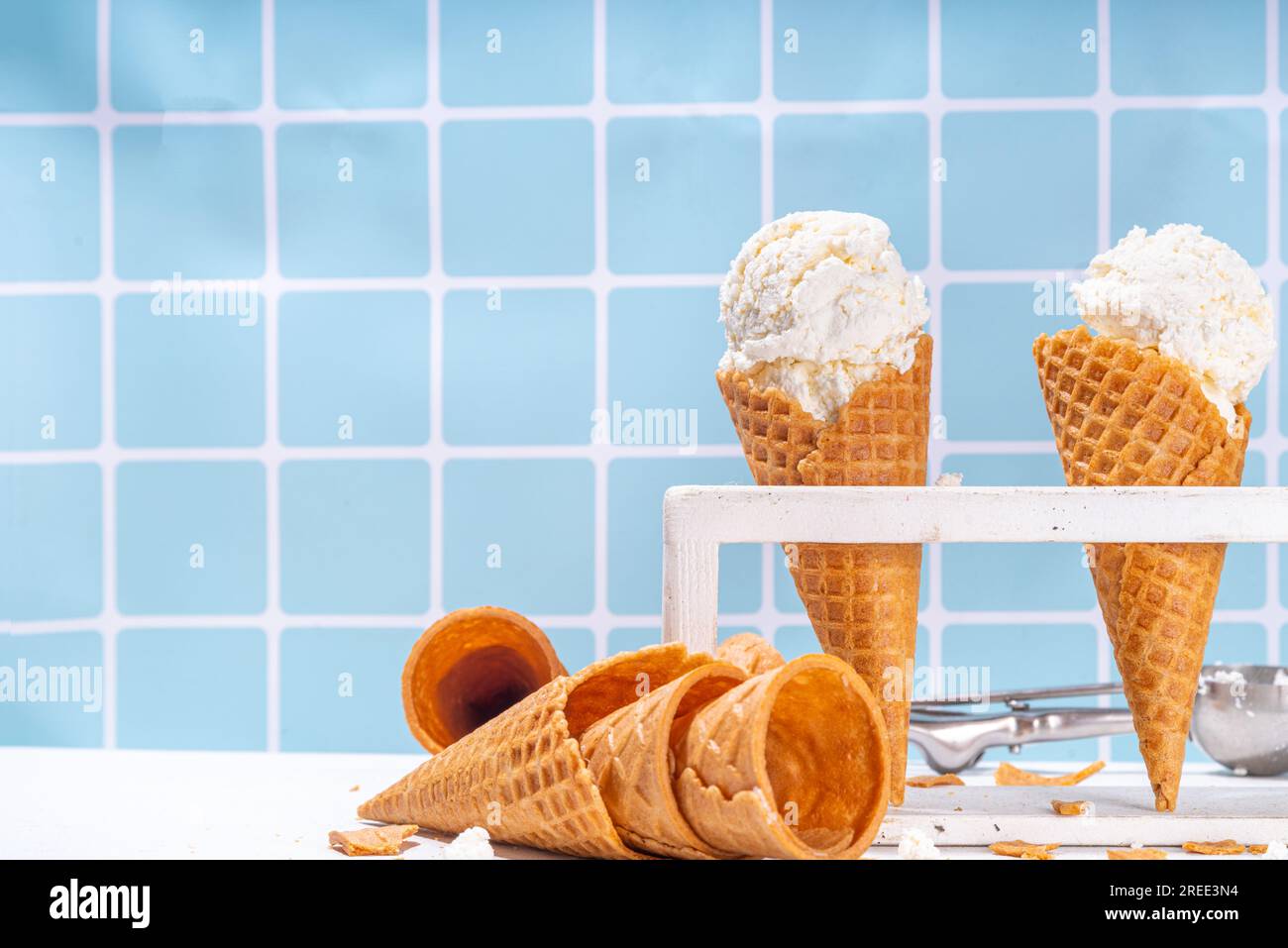 Cottage cheese ice cream, trendy white cottage cheese vanilla ice cream