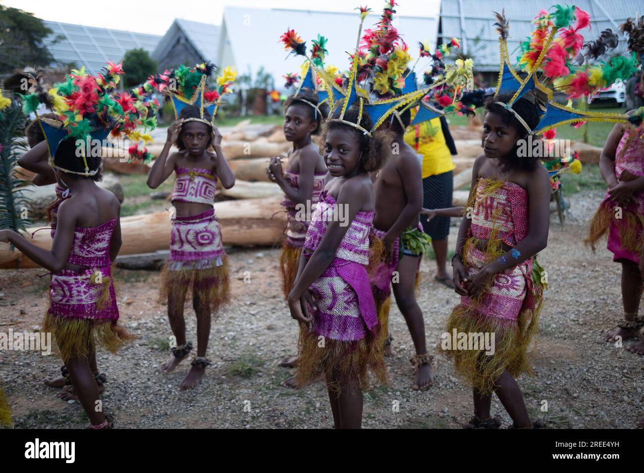 Port Vila, Vanuatu. 27th July, 2023. Young dancers and people in